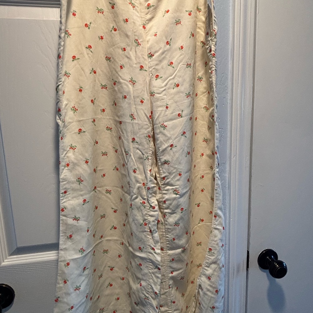 Orange and Cream Wide-leg Pants